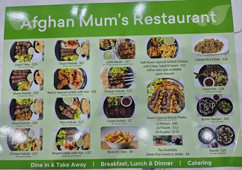 Menu photo 1 for Afghan Mum's Restaurant Dandenong, by Afghan Mum's Restaurant Dandenong