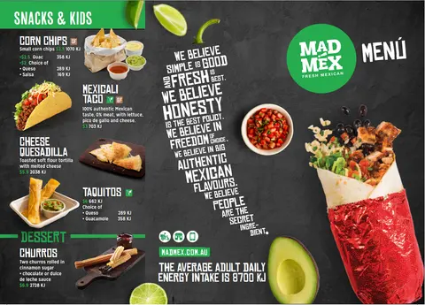 Menu photo 1 for Mad Mex DFO South Wharf, by Mad Mex DFO South Wharf