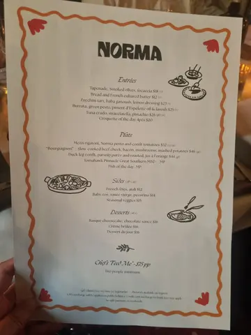 Menu photo 1 for Norma Fitzroy, by Amilliah