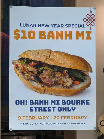Menu photo 1 for Oh! Banh Mi Bourke Street, by Mitchell