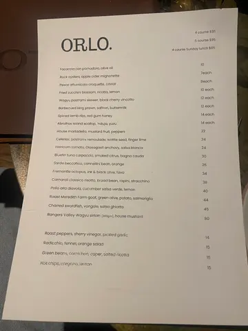 Menu photo 1 for Orlo, by Mr Melbourne