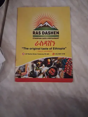 Menu photo 1 for Ras Dashen Ethiopian Restaurant, by Sam Blomley