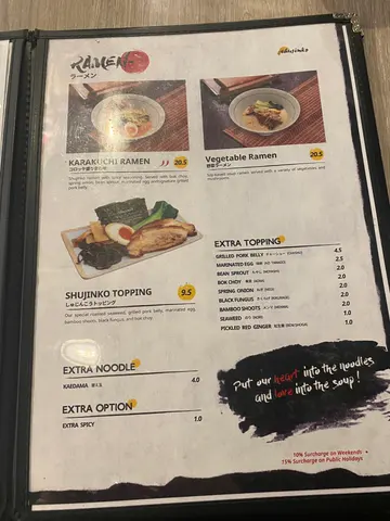 Menu photo 1 for Shujinko Ramen Elizabeth, by Kia Yang