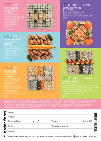 Menu photo 1 for Sushi Hub Bourke Place, by Sushi Hub Bourke Place