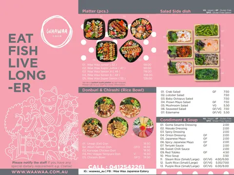 Menu photo 1 for Waa Waa Japanese Eatery Yarraville, by Waa Waa Japanese Eatery Yarraville