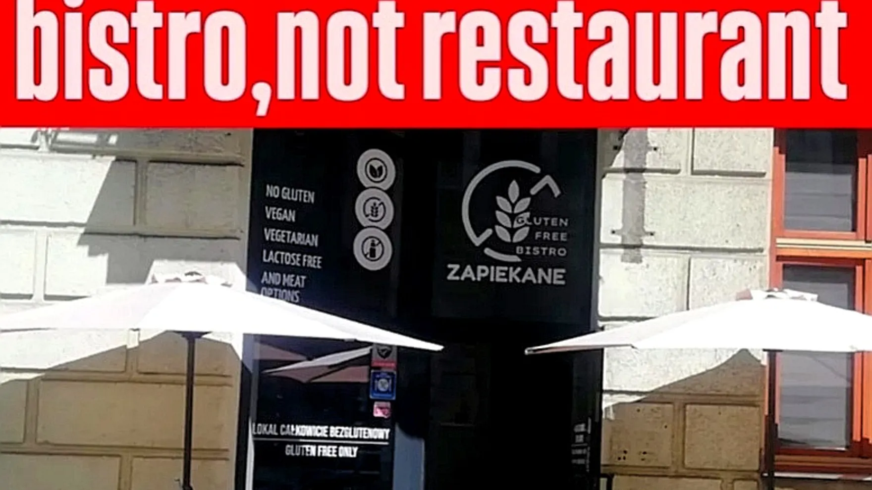Zapiekane gluten free bistro restaurant in Koletek 7