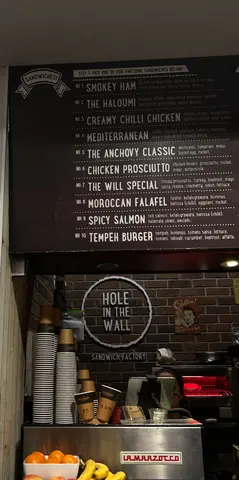 Menu photo 1 for Hole in the Wall: Sandwich Factory, by Lilly Marie Krause